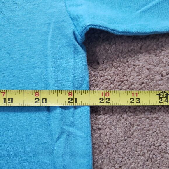 Vintage Occhio Marlin Size Large Mens 2 Tone Blue Double Side Pocket T-Shirt - Picture 8 of 8